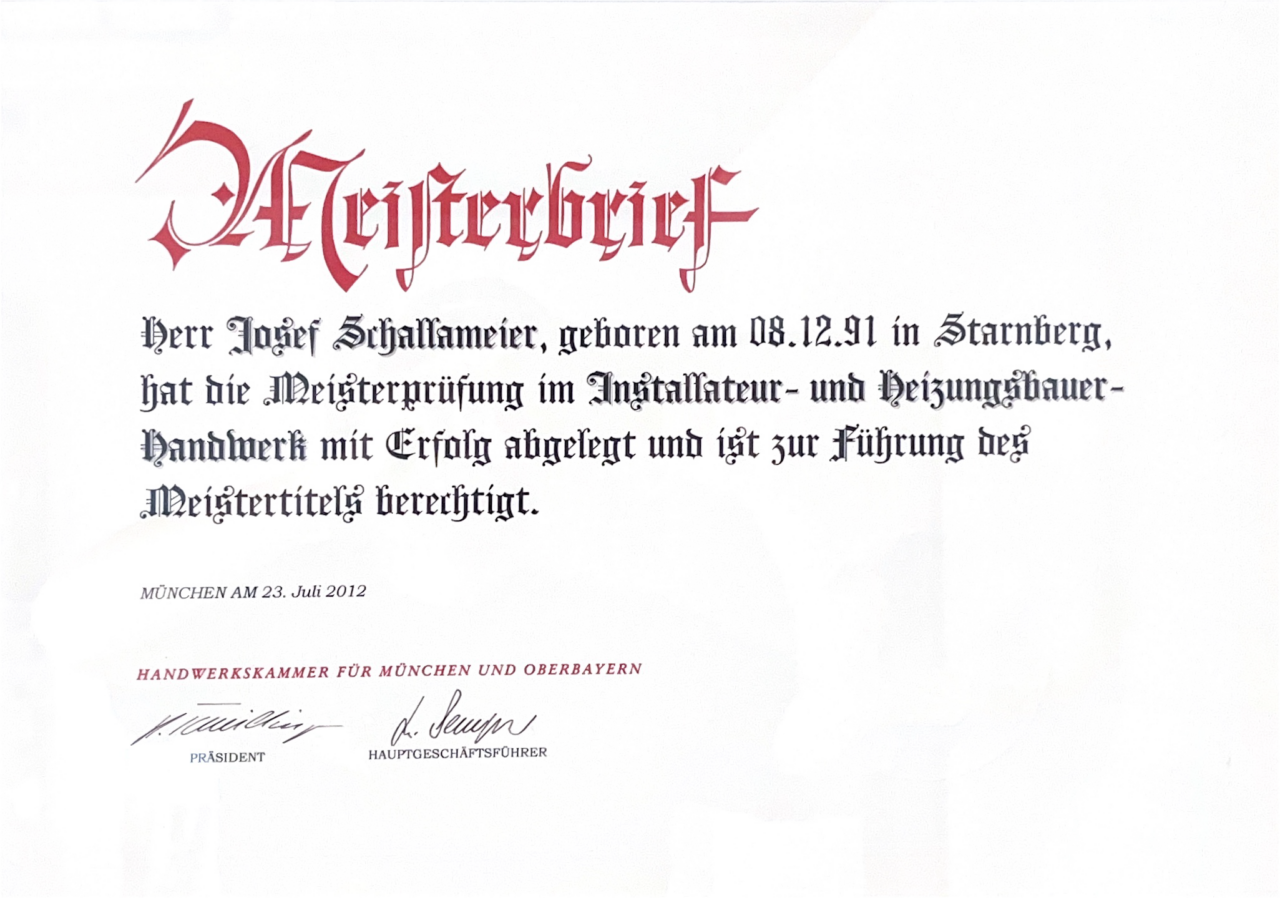 Meisterbrief-Handwerk